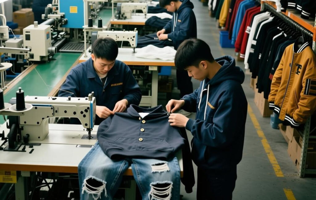 Workshop view of streetwear manufacturers
